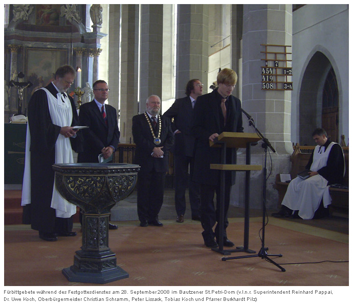 F&uuml;rbittgebete w&auml;hrend des Festgottesdienstes am 28. September 2008 im Bautzener St.Petri-Dom